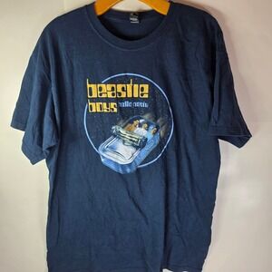 Beastie Boys Hello Nasty Graphic Album T Shirt Mens Large Navy Blue M&O Gold